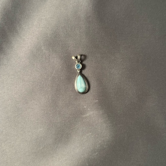 Elegant Larimar Blue Topaz and Silver Labradorite Necklace